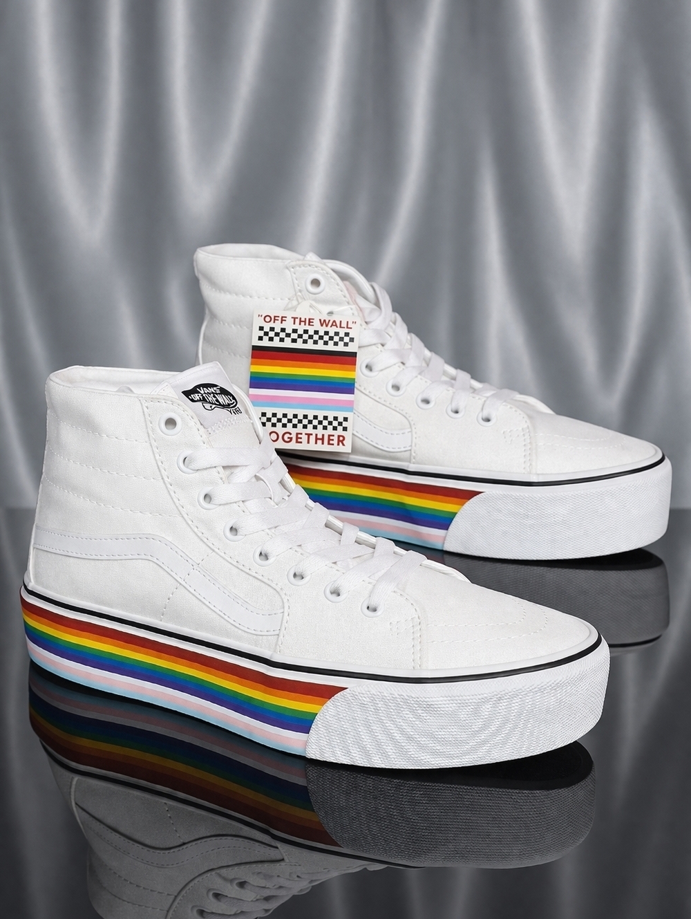 Vans Sk8 Hi Tapered Pride Rainbow Platform White Men’s 8.5 Women’s 10